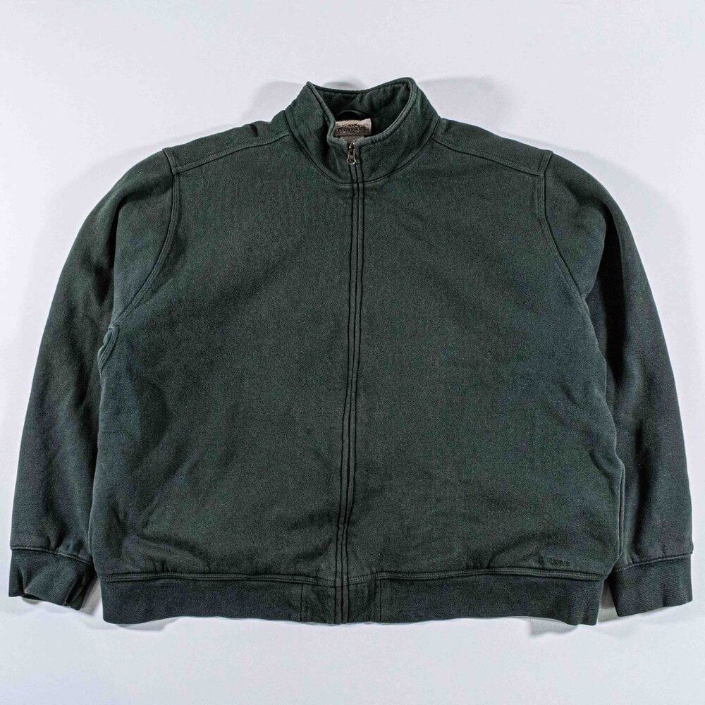LL Bean Katahdin Iron Works Zip Sweatshirt XXL Sherpa Lined Faded Distressed